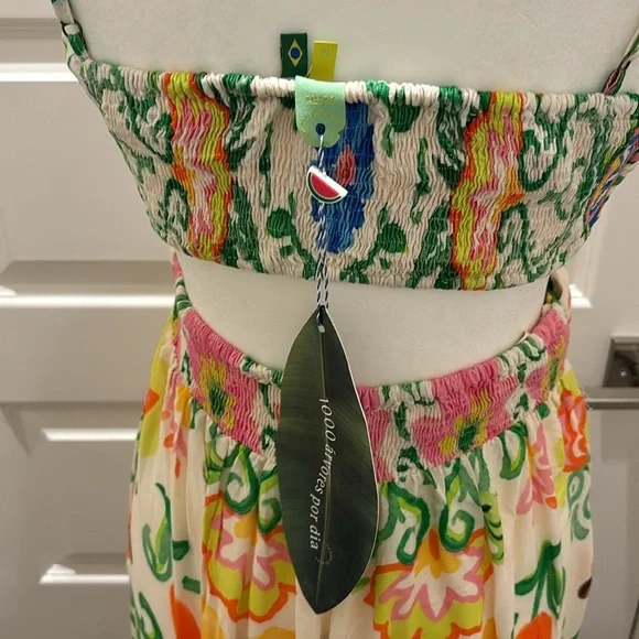 FARM Rio Watercolor Bow Jumpsuit Size M - Picture 9 of 9